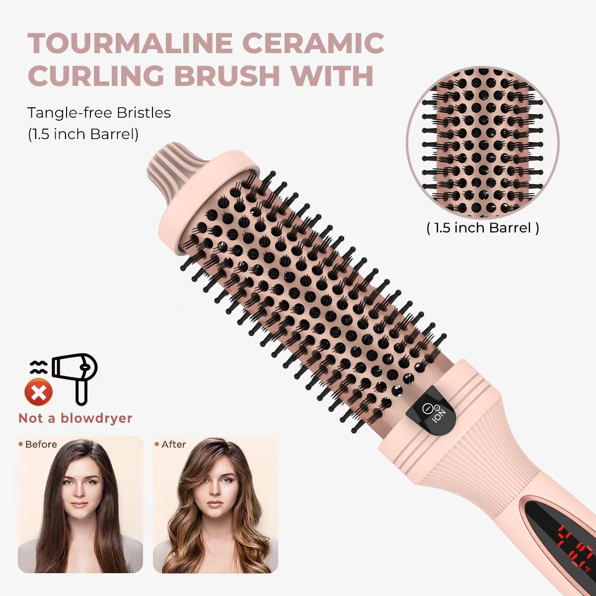 Hurry! 🔥Limited Time Deal-Zakdavi™ 3-in-1 Pro Ionic Styling Brush with Dual PTC Heating | Straighten, Curl & Volumes in One|💖Style Smarter — Straighten, Curl & Add Volume with One Tool!