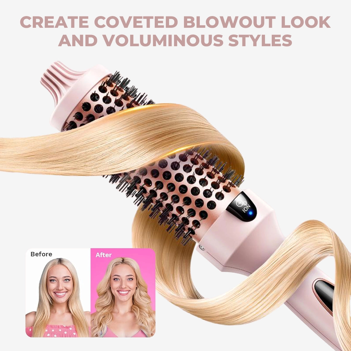 Hurry! 🔥Limited Time Deal-Zakdavi™ 3-in-1 Pro Ionic Styling Brush with Dual PTC Heating | Straighten, Curl & Volumes in One|💖Style Smarter — Straighten, Curl & Add Volume with One Tool!