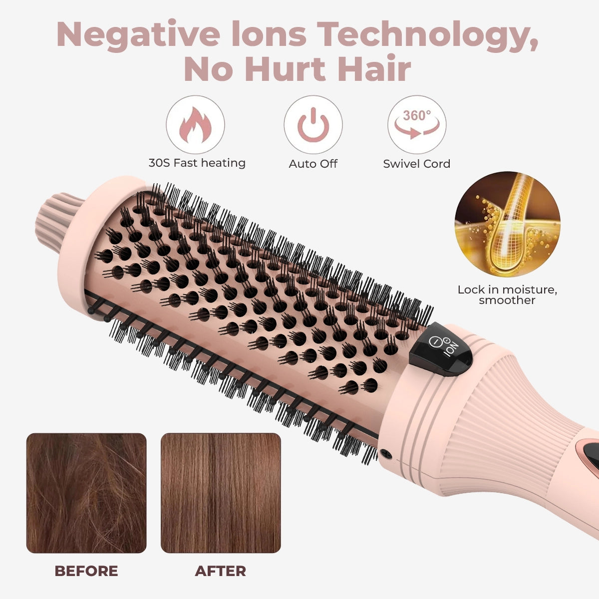 Hurry! 🔥Limited Time Deal-Zakdavi™ 3-in-1 Pro Ionic Styling Brush with Dual PTC Heating | Straighten, Curl & Volumes in One|💖Style Smarter — Straighten, Curl & Add Volume with One Tool!