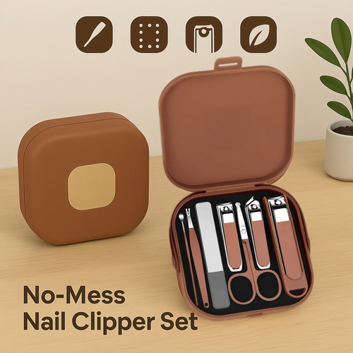 💅 No-Mess Nail Clipper Set -Compact & Travel-Ready Kit (5–7 PCS) 🛡️✨