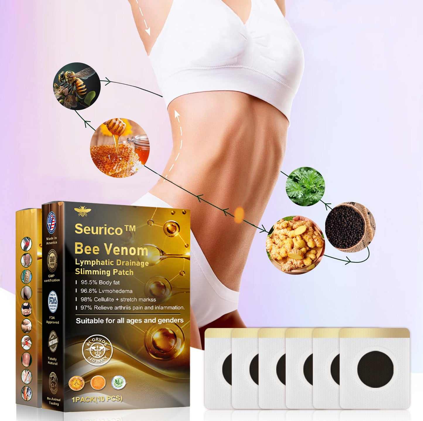 🐝🐝Seurico™ Bee Venom Lymphatic Drainage Slimming Patch🔥
