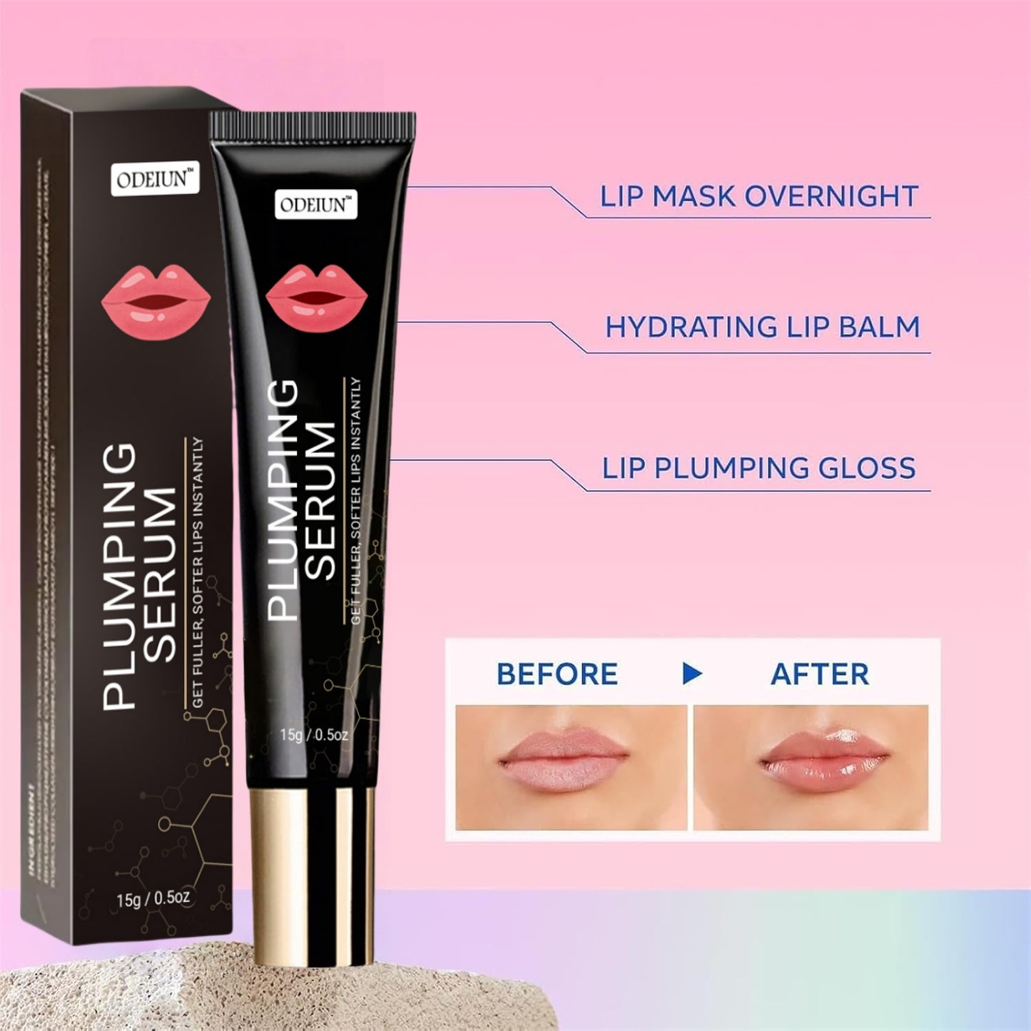 ODEIUN™  Naturally Fuller Lips|et Naturally Plump, Kissable Lips – No Injections Needed! 💋