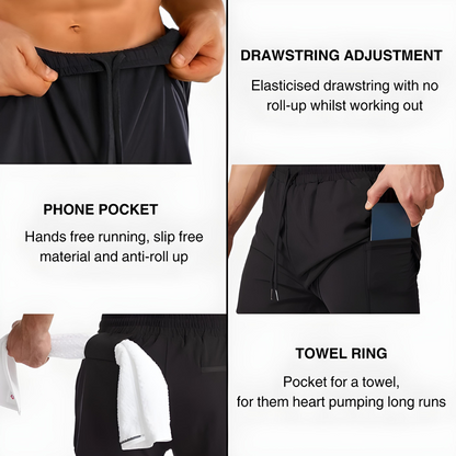 Seurico™ UltraDry Performance Running Shorts (2-in-1 Design)