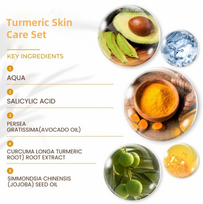 🔥Turmeric Skin Care Set: Hydrating and Moisturizing Facial Cleanser, Refreshing, Nourishing and Skin-Cleansing Set