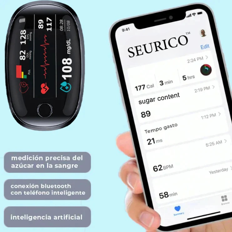 Seurico™ Premium Next Generation 3-in-1 Non-Invasive Blood Glucose Meter 99.9% Accuracy