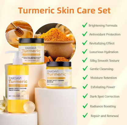 🔥Turmeric Skin Care Set: Hydrating and Moisturizing Facial Cleanser, Refreshing, Nourishing and Skin-Cleansing Set