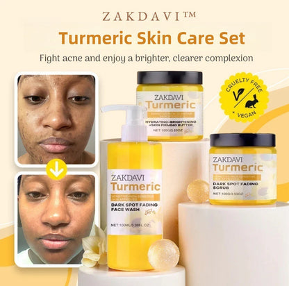🔥Turmeric Skin Care Set: Hydrating and Moisturizing Facial Cleanser, Refreshing, Nourishing and Skin-Cleansing Set