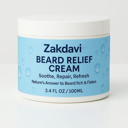Zakdavi™ Beard Relief Cream Soothe, Repair, Refresh 🌿💆‍♂️ – Nature’s Answer to Beard Itch & Flakes ❌🧔‍♂️❄️