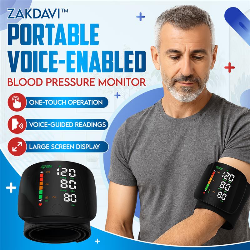 ⌚Automatic Wrist Blood Pressure Monitor™ - Large Backlit Display, Adjustable Cuff, Voice Reporting, Storage Case | Clinically Validated, Portable & Easy-to-Read