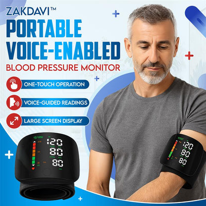 ⌚Automatic Wrist Blood Pressure Monitor™ - Large Backlit Display, Adjustable Cuff, Voice Reporting, Storage Case | Clinically Validated, Portable & Easy-to-Read