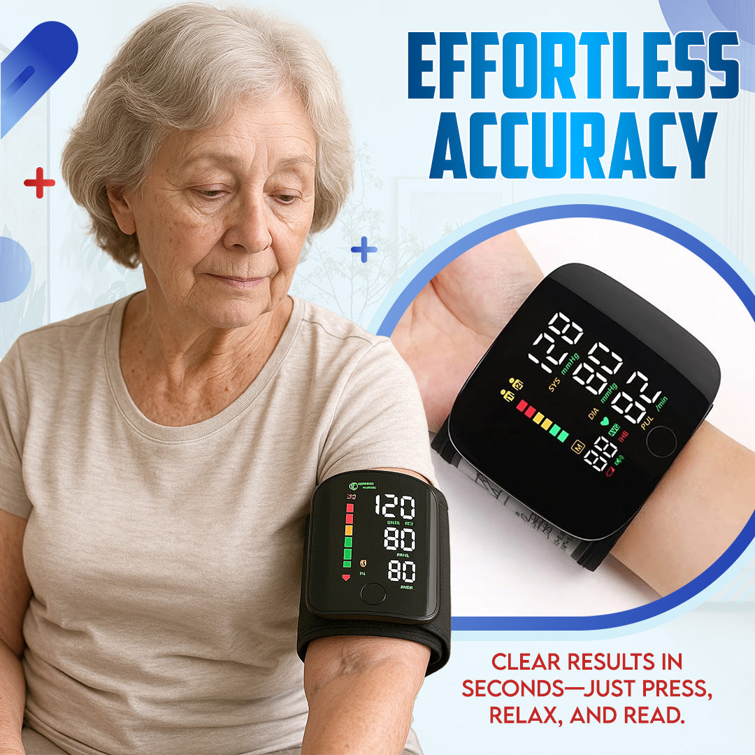 ⌚Automatic Wrist Blood Pressure Monitor™ - Large Backlit Display, Adjustable Cuff, Voice Reporting, Storage Case | Clinically Validated, Portable & Easy-to-Read