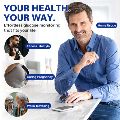 Official Store: Zakdavi™ Smart Non-invasive Glucose Monitor🔬Clinical Precision ✅DA Approved🔋Comes with Travel Case, Battery, and Strap