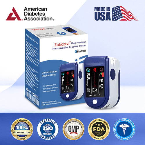 Official Store: Zakdavi™ Smart Non-invasive Glucose Monitor🔬Clinical Precision ✅DA Approved🔋Comes with Travel Case, Battery, and Strap