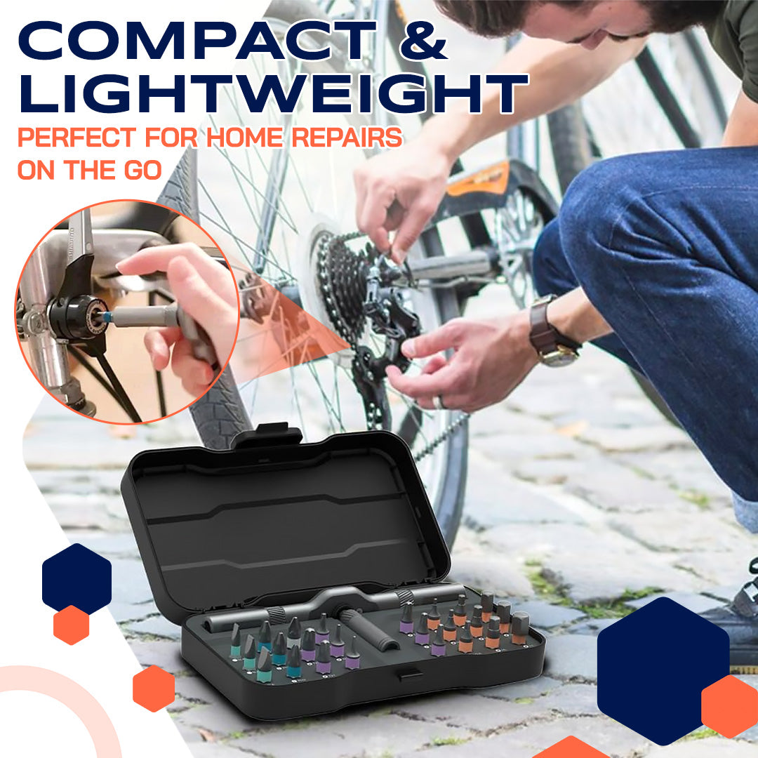 🔥🔥24 in 1 DlY Screwdriver Set Magnetic Compact and Portable Ratchet Screwdriver