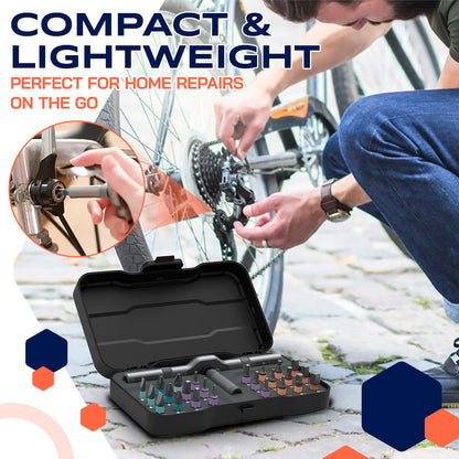 🔥🔥24 in 1 DlY Screwdriver Set Magnetic Compact and Portable Ratchet Screwdriver