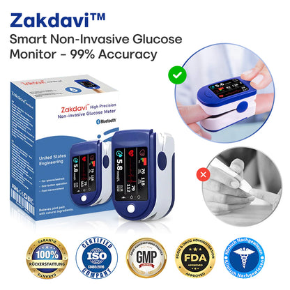 Official Store: Zakdavi™ Smart Non-invasive Glucose Monitor🔬Clinical Precision ✅DA Approved🔋Comes with Travel Case, Battery, and Strap
