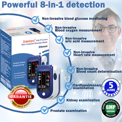 Official Store: Zakdavi™ High Precision Non-invasive Glucose Meter 👨‍⚕️Clinical certification & 99.9% Accuracy