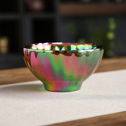 ✨ Golden Peacock Jian Zhan Teacup 🦚 | Iridescent Kiln-Changing Beauty 🔥
