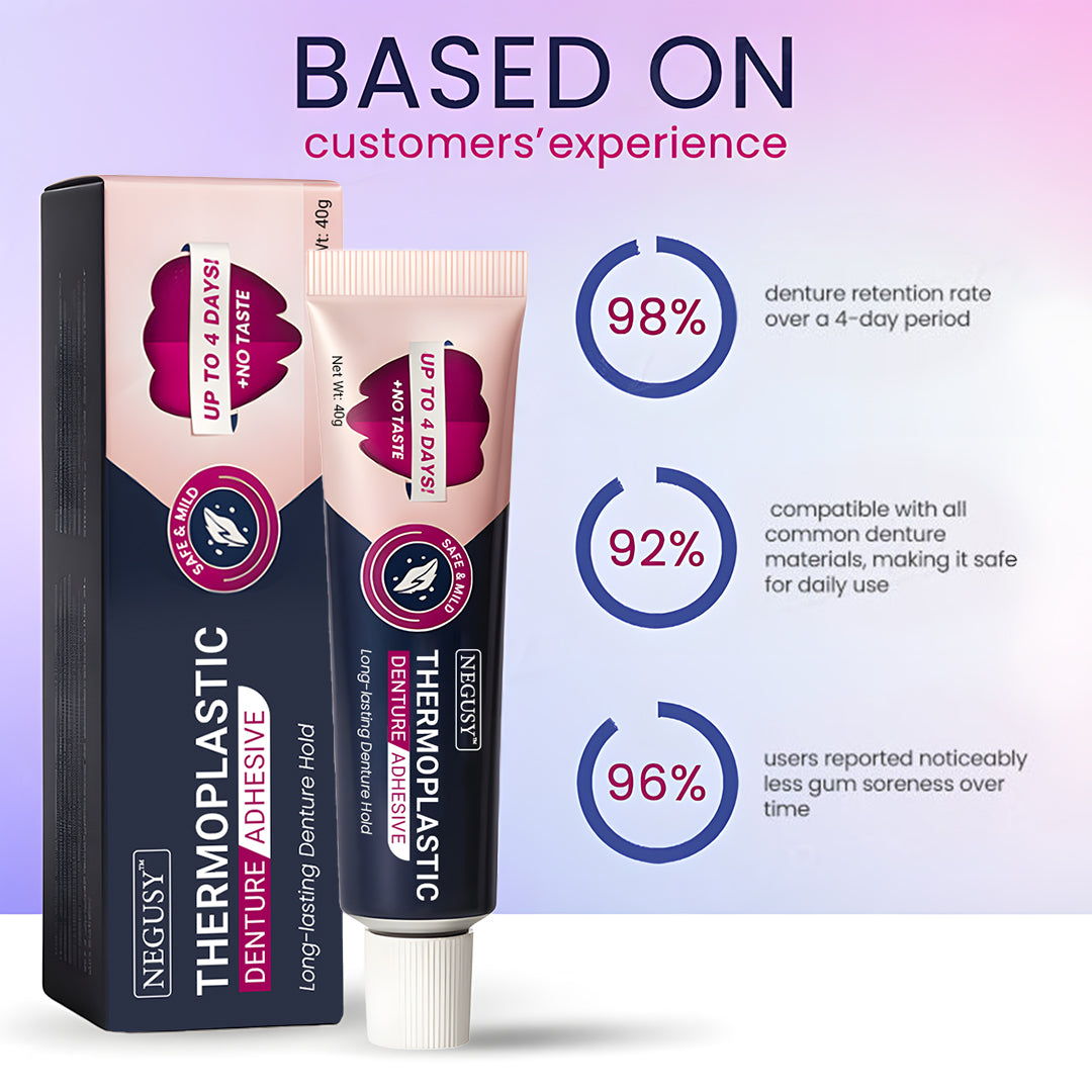2025’s Top Pick🔥 Negusy™ Thermoplastic Denture Adhesive – All-Day Secure Hold, Zero Slip 😁🦷