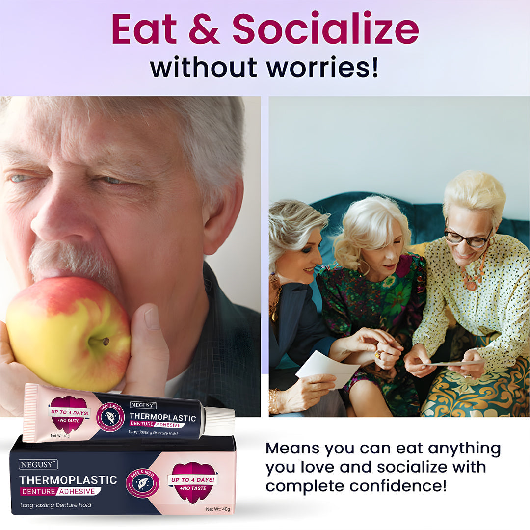 2025’s Top Pick🔥 Negusy™ Thermoplastic Denture Adhesive – All-Day Secure Hold, Zero Slip 😁🦷