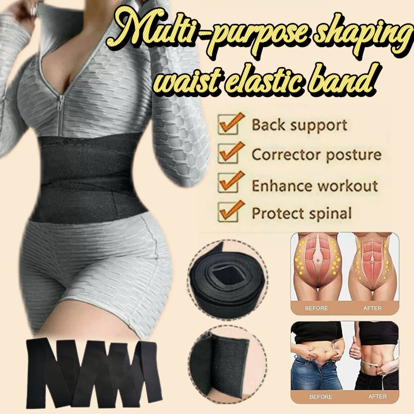 🩳 Multi-functional Body-Shaping Waist Elastic 🤩🔥