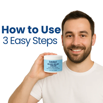 Zakdavi™ Beard Relief Cream Soothe, Repair, Refresh 🌿💆‍♂️ – Nature’s Answer to Beard Itch & Flakes ❌🧔‍♂️❄️