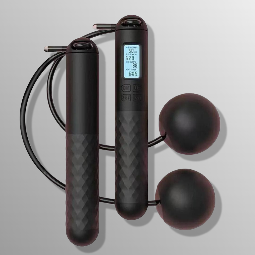 🏆 Smart 4-Button Jump Rope 🖤💗Count, Time & Jump Smarter – Smart Rope in Black