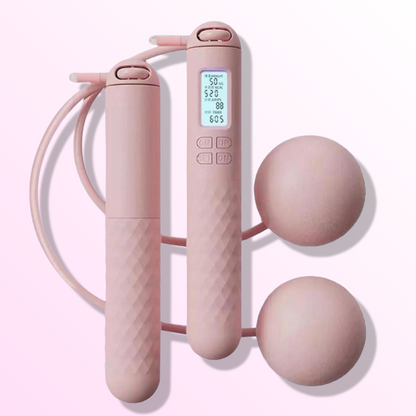 🏆 Smart 4-Button Jump Rope 🖤💗Count, Time & Jump Smarter – Smart Rope in Black